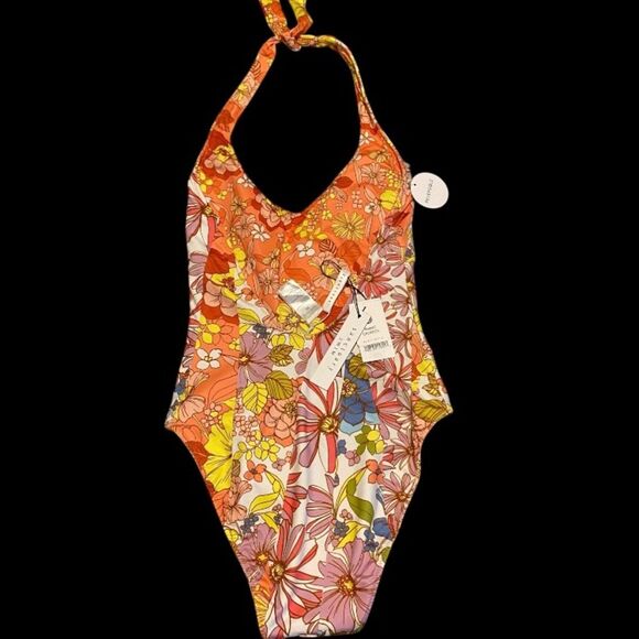 Sanctuary swimwear Reversible floral print One Piece Halter Swimsuit NWT size XS - Picture 8 of 16
